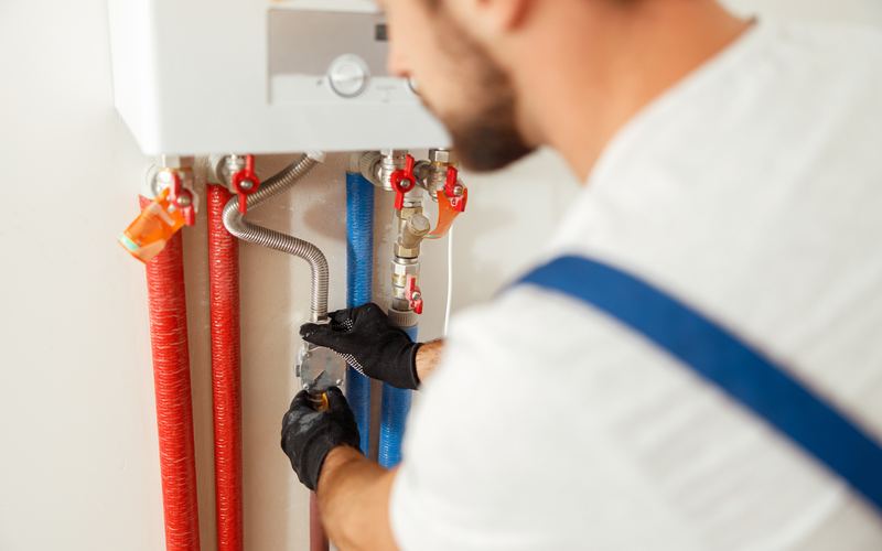New boiler installation with isolation valves